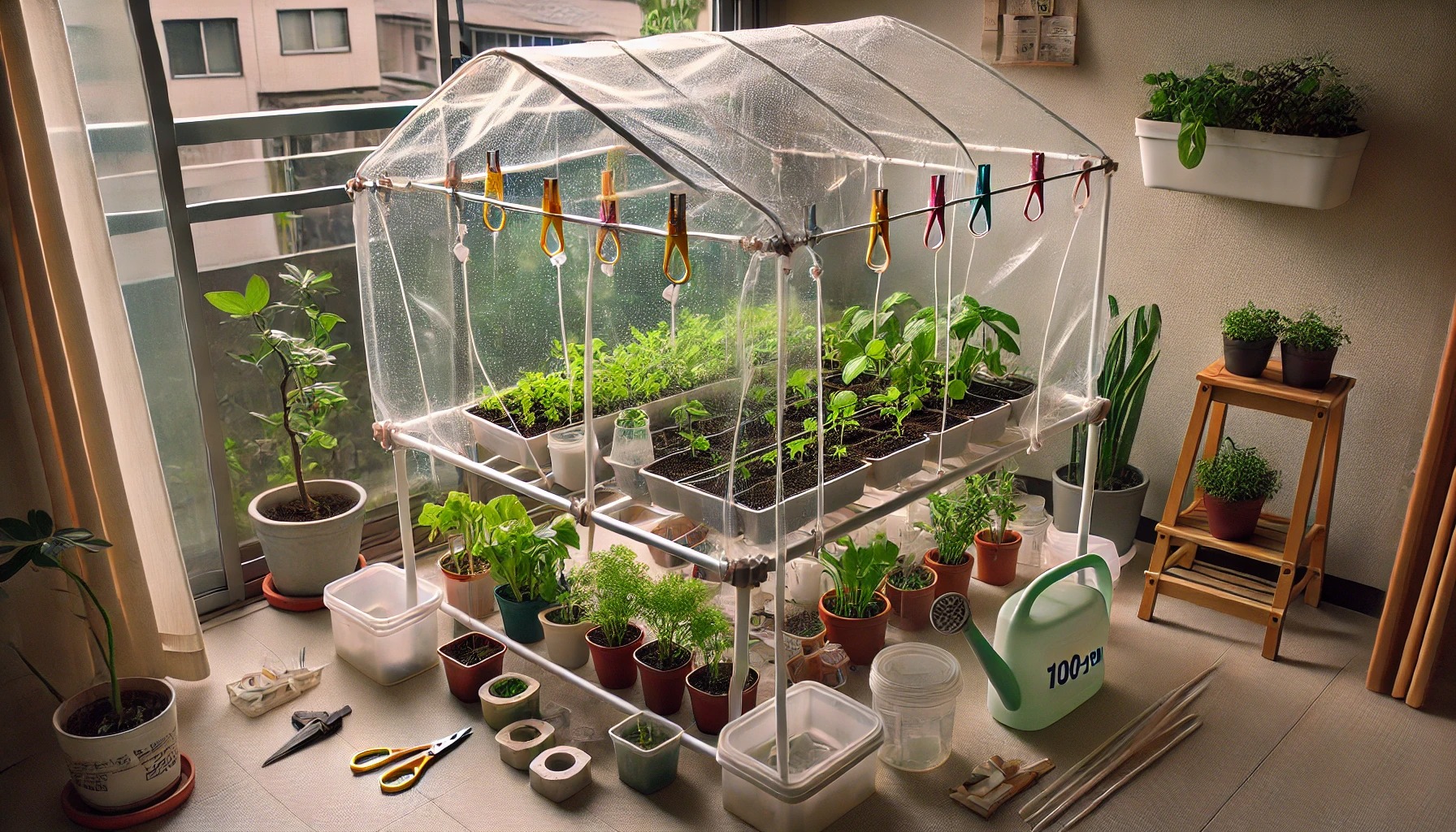 ガーデニングの雨よけを100均で簡単に作る